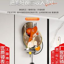 挂钟轻奢现代简约大气客厅家用时钟挂墙北欧时尚创意钟表网红装