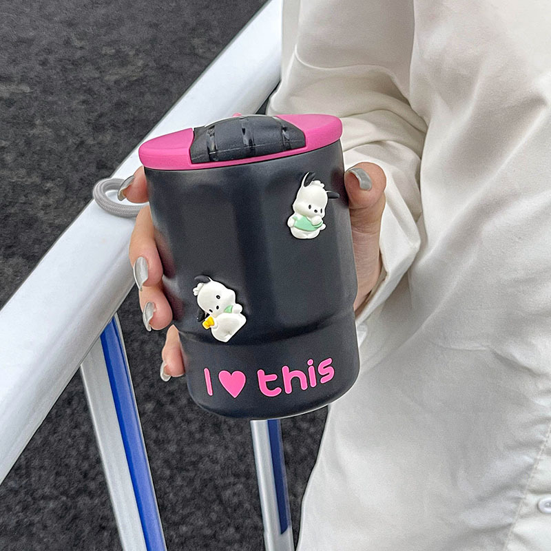 陶瓷内胆咖啡保温杯女2023新款办公室水杯小众设计感简约杯子直饮