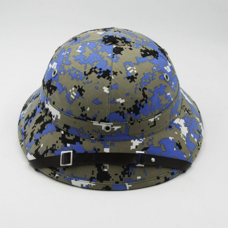 越南绿帽迷彩帽头盔带网帽表演道具盔式太阳帽遮阳帽户外运动帽