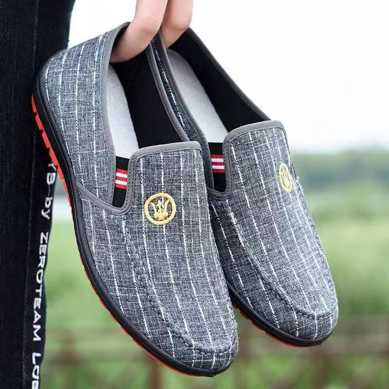 Spring and Autumn New Old Beijing Cloth Shoes Men's Canvas Slip-on Casual Sports Single-Layer Shoes Comfortable Lazy Shoes