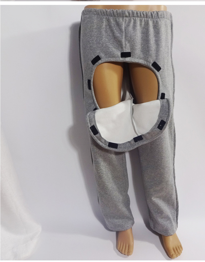 冬加绒男女失禁遮羞护理裤瘫痪卧床病人尿袋裤防尴尬老人开裆长裤