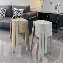 家用凳子加厚塑料可叠放摞叠餐桌板凳风车凳高圆凳胶凳子简约椅子