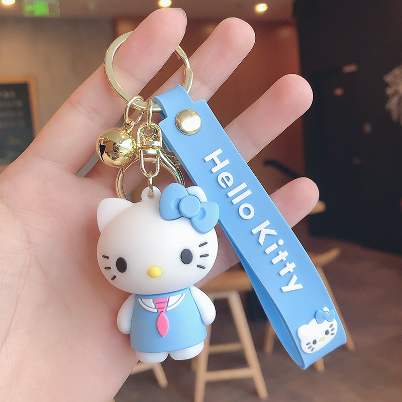 Creative Cartoon Anime Cat Couple Keychain Pendant Cute Schoolbag Pendant Car Key Chain Small Gift