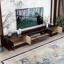 新中式实木电视柜茶几组合现代简约禅意轻奢复古家用客厅小茶几