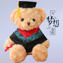 毕业熊博士帽小熊公仔毛绒玩具泰迪熊毕业季纪念礼品儿童玩偶小号