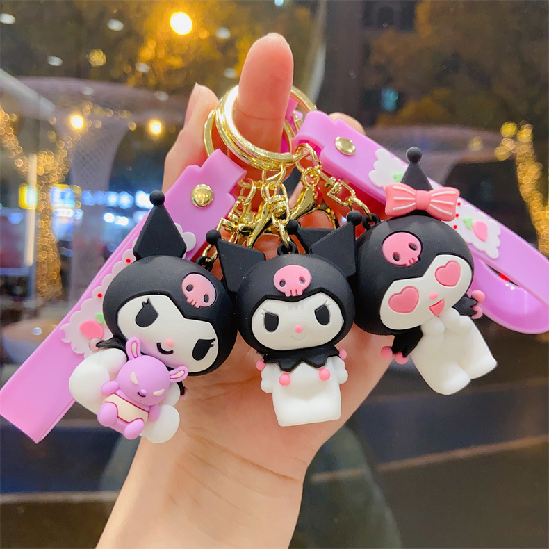 New Crossdressing Clow M Keychain Couple Doll Soft Rubber Wholesale of Small Articles Car Key Chain Schoolbag Pendant