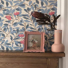 现货英国MORRIS 214718 英式树莓纯纸墙纸轻奢简美卧室客厅墙壁纸