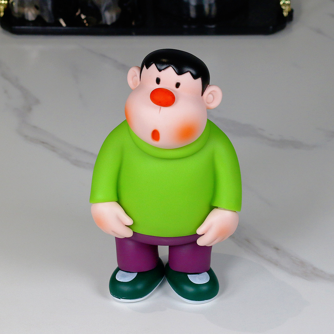 新品大号23cm胖虎手办模型机器猫技安初登场q版呆萌居家摆件公仔