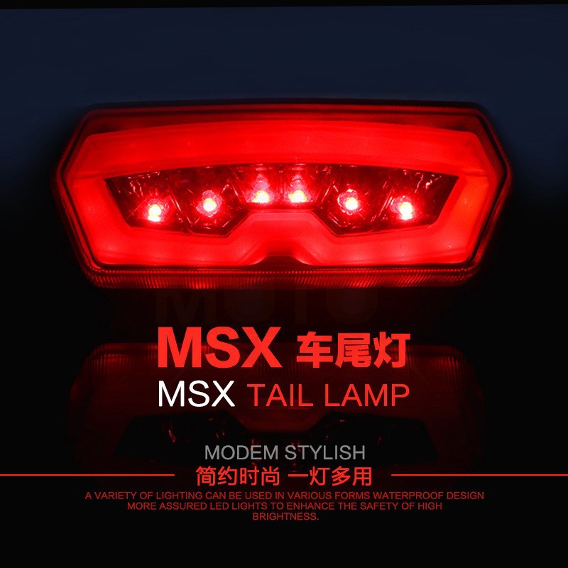 摩托车配件银钢小怪兽msx125改装灯饰后尾灯带转向灯c