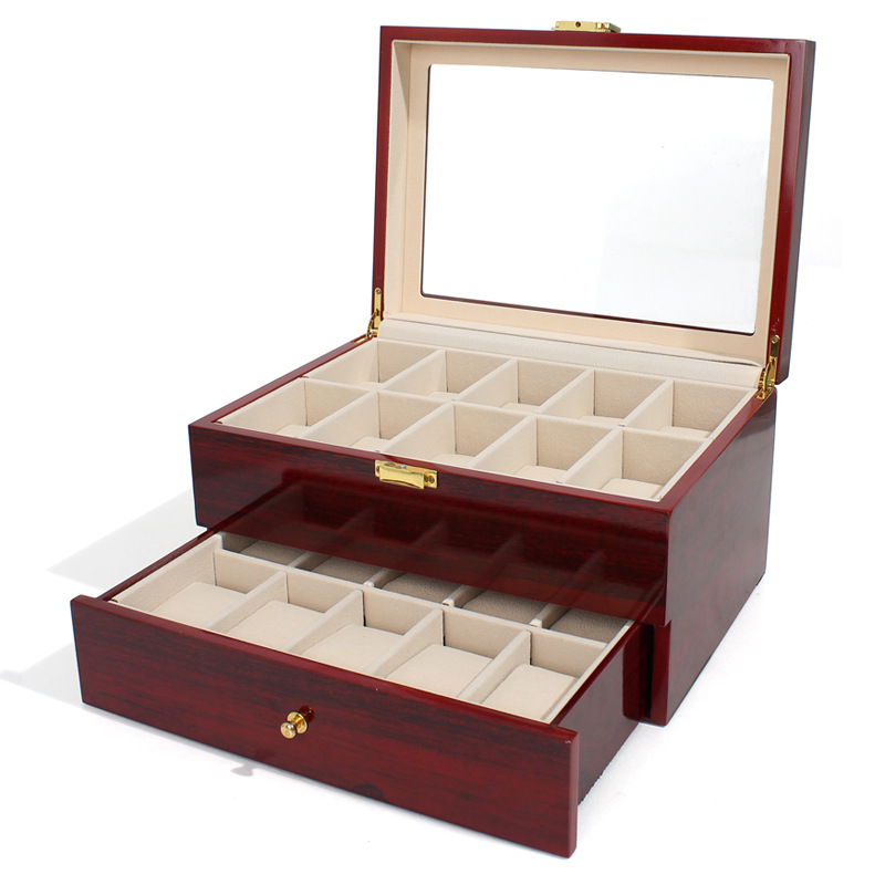 High-End Multi-Epitopes 20-Bit Solid Wood Paint Storage Box Men's Watch Gift Box Mechanical Watch Watch Box Watch Box