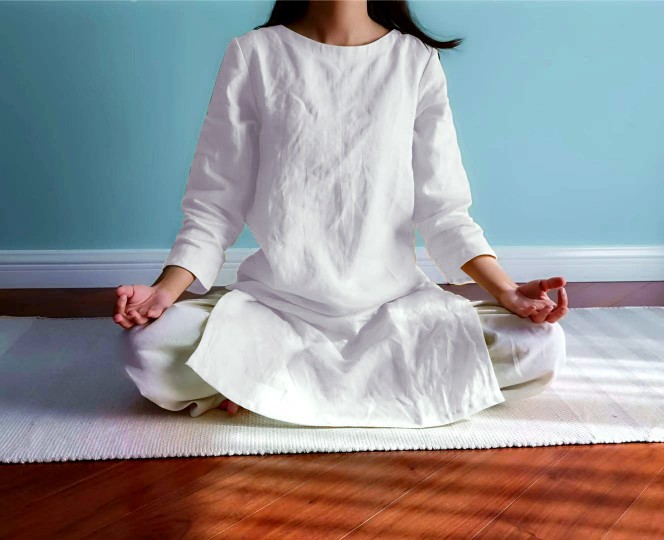 印度昆达里尼坐上瑜伽达里修服服禅绣花谷仓棉麻松紧印度上装瑜伽