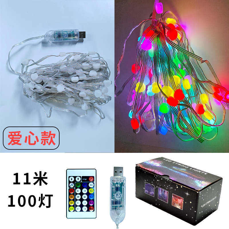 Led Magic Color Lighting Chain Small Light Outdoor Waterproof Usb Remote Control Festival Party Camping Party Small Balls Color Lighting Chain String