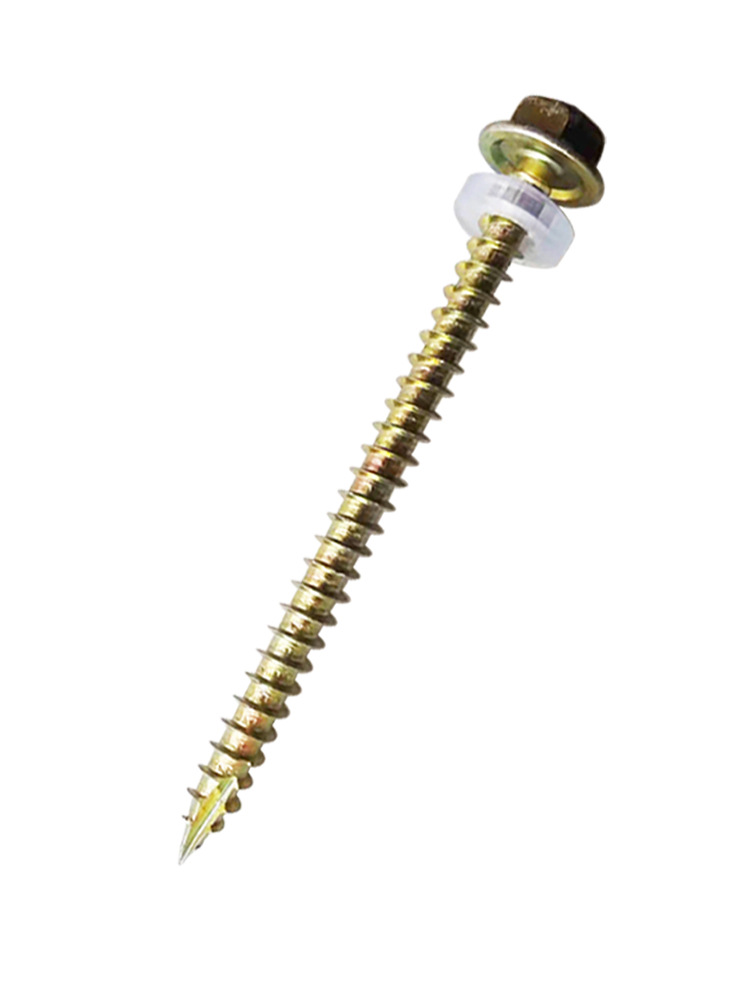 Wood Screw Self-Threading Pin Wood Outer Hexagon Pointed Drill Tail Screw Resin Tile Colored Steel Tile Cutting Tail Slot Non-Standard