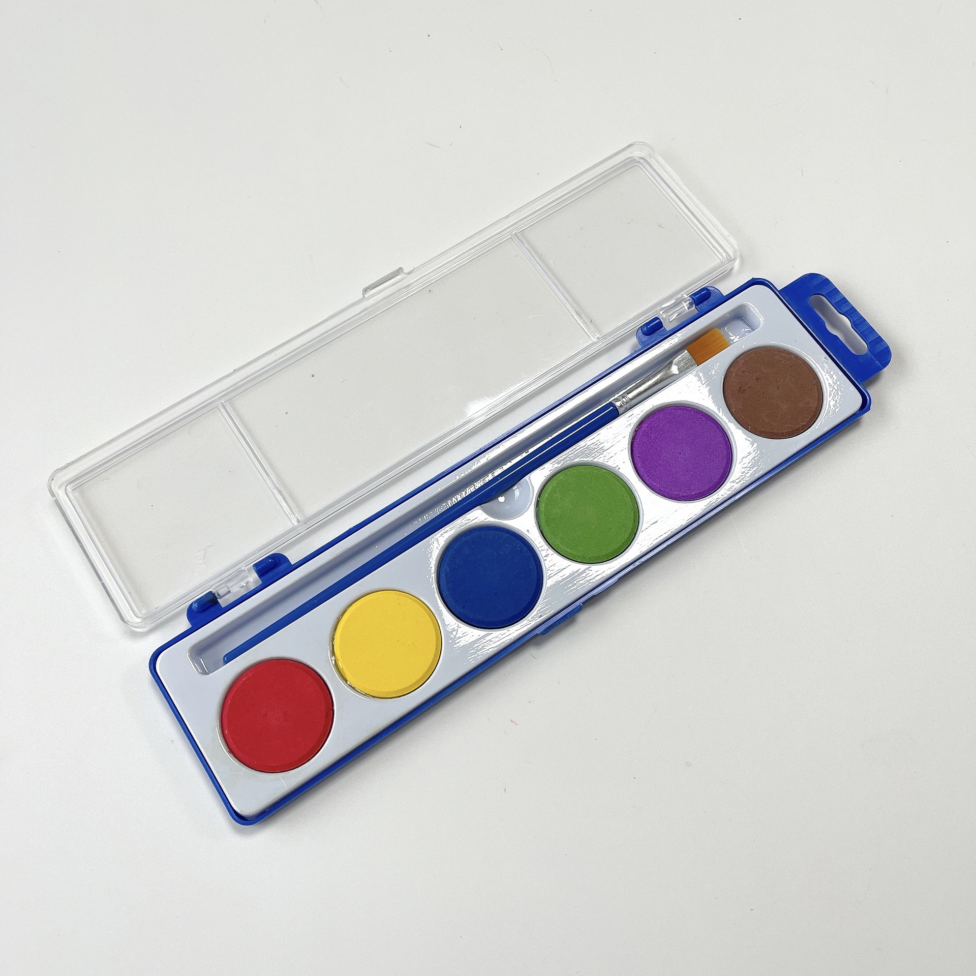 绘画颜料彩色粉饼 美术生画画水彩颜料 固体粉饼颜料 长方形塑料