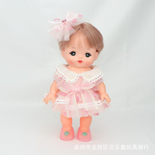 咪露娃娃衣服配件小美乐适用粉色蝴蝶结连衣裙含发带两件套+鞋女