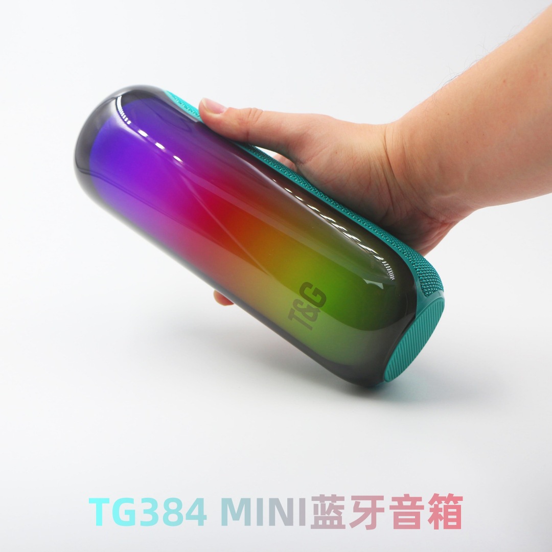 新款TG384MINI无线流光溢彩RGB彩灯蓝牙音箱重低音防水户外小音响