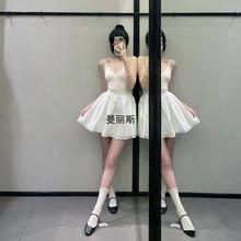 跨境欧美风独立站批发24春季新品女装白色迷你短裙半身裙打底裙