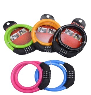 Bicycle Four-Digit Password Lock Mountain Bike Portable Anti-Theft Color Lock Dead Fly Bicycle Cycling Fixture