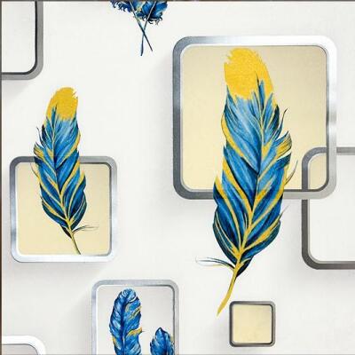 Modern Minimalist Feather Box PVC Wallpaper New Living Room Background Hotel Internet Bar Crafts Decorative Wall Paper Factory