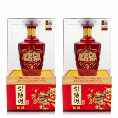 浏阳河私藏 42度500ml礼盒装白酒整箱浓香型酒水厂家批发喜庆婚庆