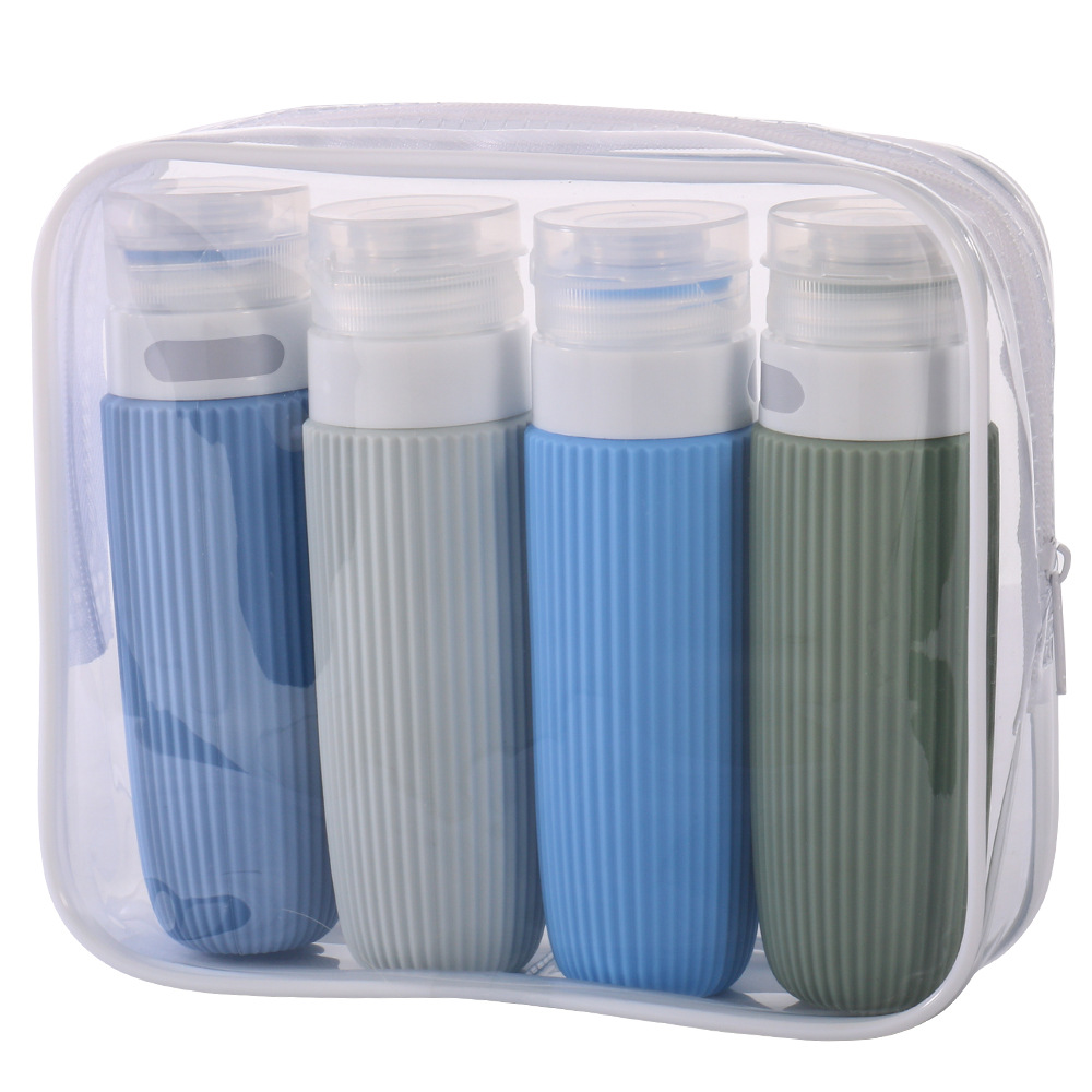 硅胶分装瓶4件套装化妆品沐浴露洗发水乳液硅胶瓶 旅行分装瓶4pcs