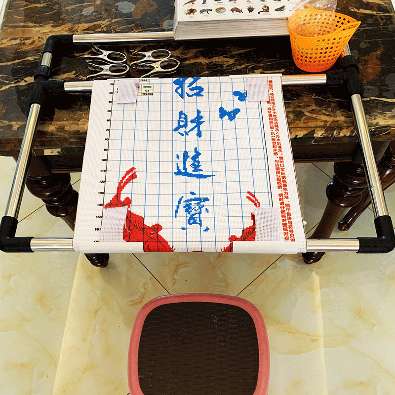 十字绣绷架夹式刺绣撑子正方形手持架子绷子绣框十字绣工具
