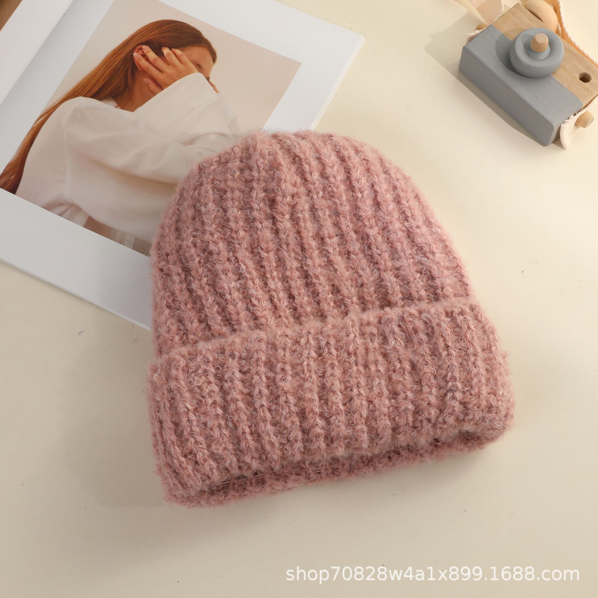 Big Head Circumference Show Face Small Wool Hat Autumn and Winter New Circle Wool Knitted Warm Hat