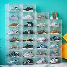 鞋盒硬盒组装潮鞋球鞋收纳盒透明塑料篮球鞋柜收藏展示柜网红装热
