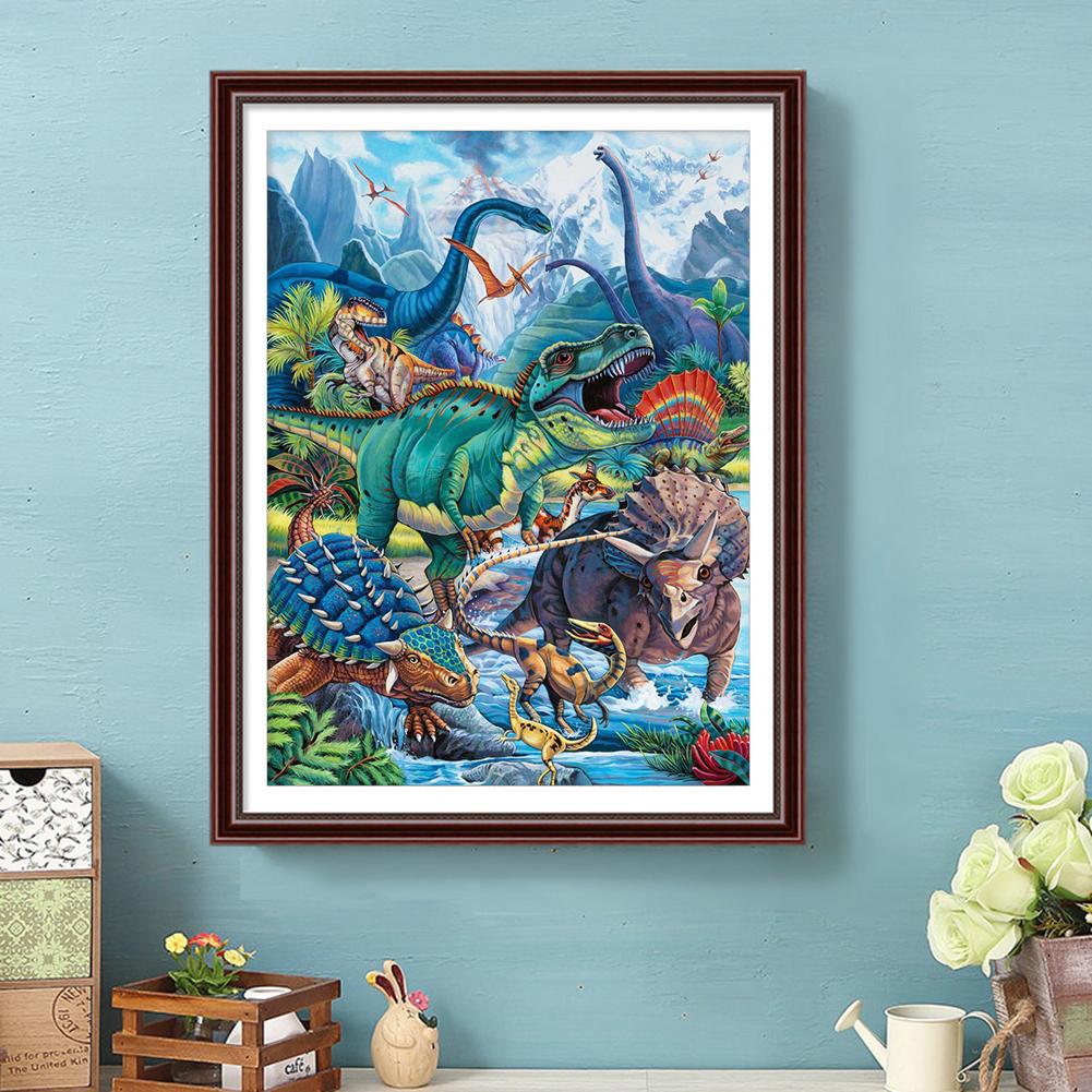 跨境5d钻石画满钻动物恐龙diy手工制作钻石贴装饰画厂家批发