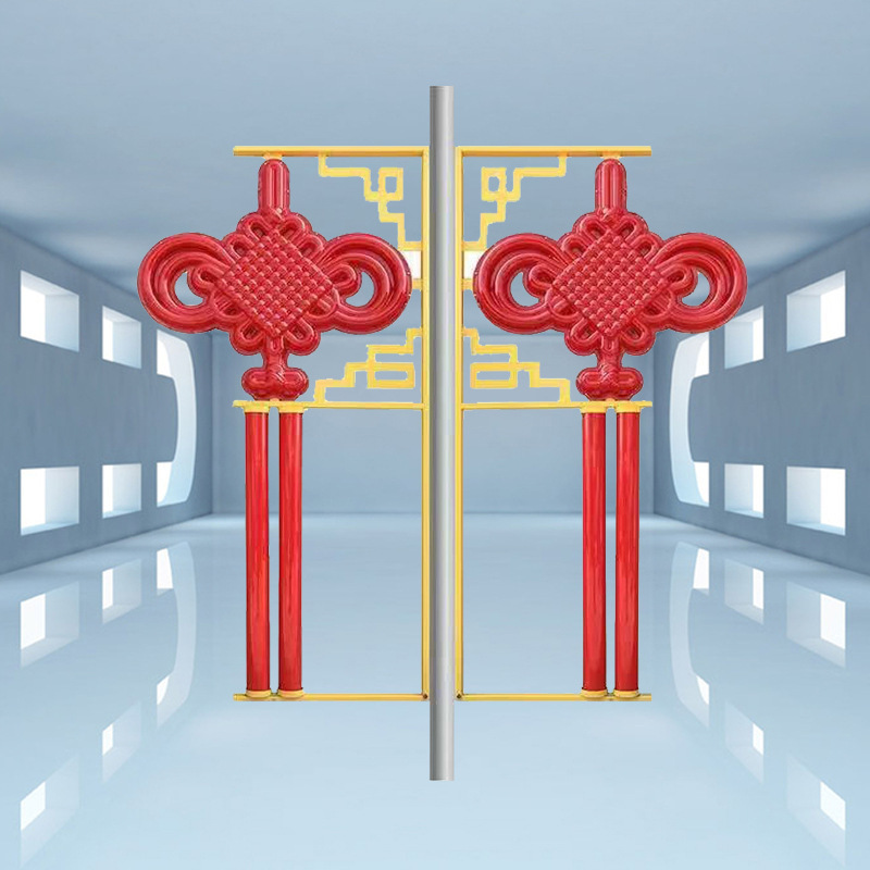 0成交1113只太阳能工程亮化饰路灯杆装饰双耳中国结路灯厂家led