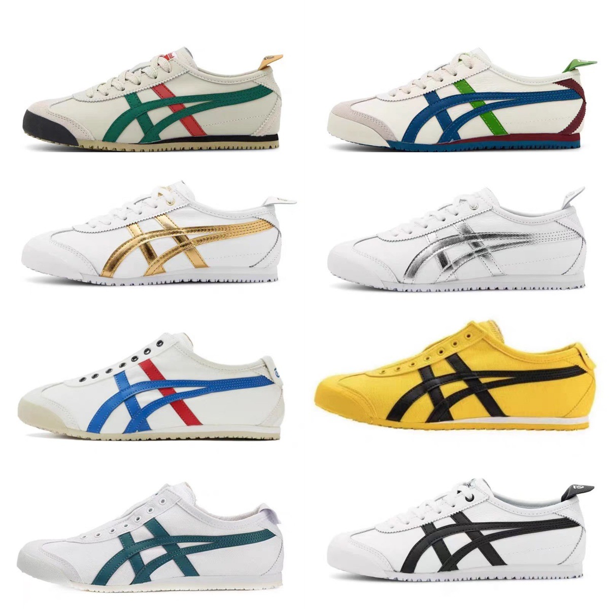 厂家直供 莆田tiger鬼冢虎一脚蹬藏青低帮板鞋男女休闲懒人帆布鞋