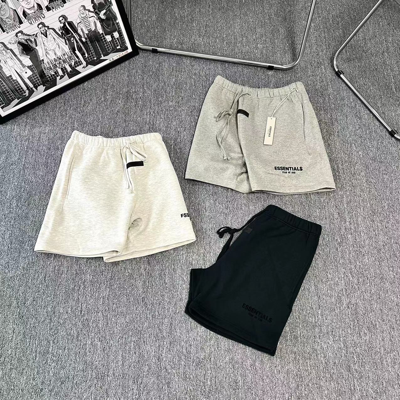 天花板 essentials复线fog植绒小字母短裤高街情侣宽松加绒短裤夏