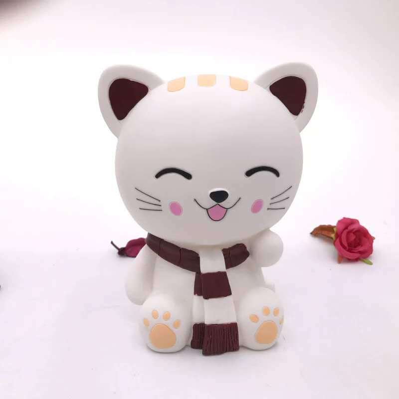 Cute Cat Coin Bank Vinyl Breaking-Proof Money Box Children's Birthday Gifts Home Desktop Decoration Exclusive