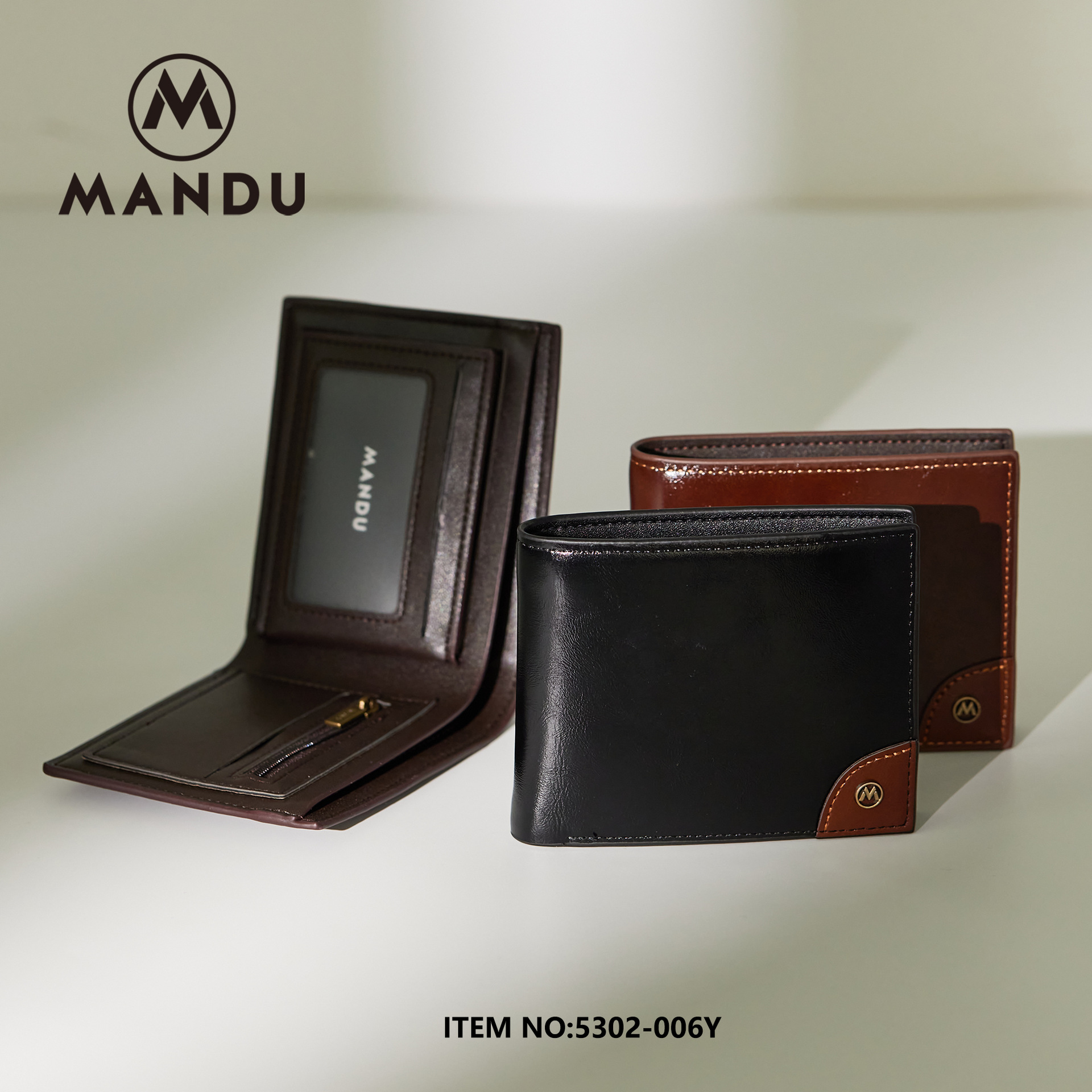 MANDU PU purse Anti theft swipe wallet Multi functional