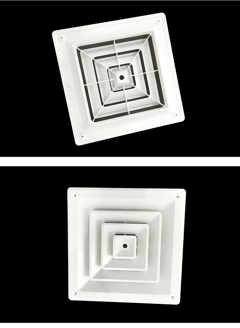 厂家定制铝合金方型排气口 abs方形回型出风口中央空调方形散流器