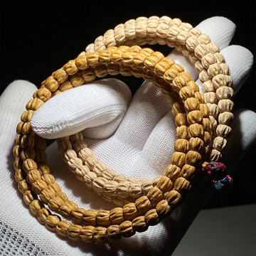 严选百香籽手串藏式直切深坑鬼脸单圈高密原籽柏香籽佛珠手串链女