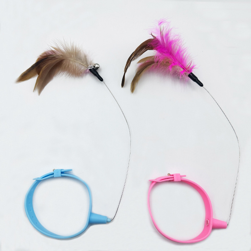 Cat Automatic Cat Teaser Toy Self-Hi Relieving Stuffy Artifact Cat Cat Collar Feather Collar Cat Teaser Toy Wholesale