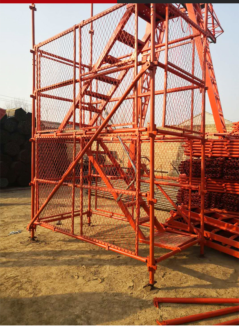 深基坑桥梁高空施工脚手架防护笼组合框架式盖梁平台安全爬梯梯笼