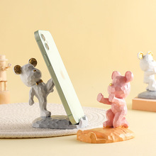一件代发可爱暴力熊平板手机支架树脂工艺品桌面装饰小摆件礼品