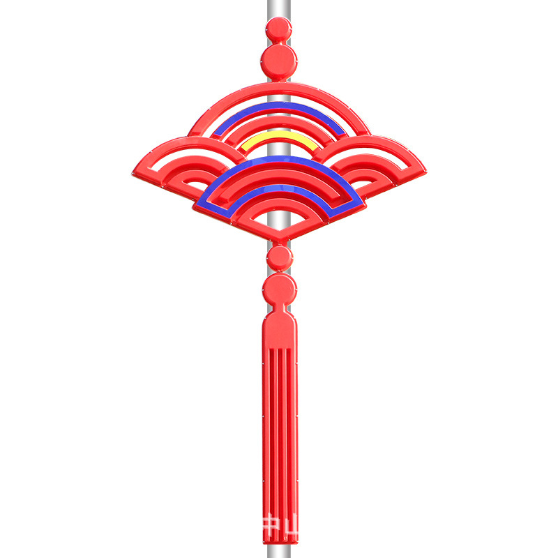 路灯杆挂件亚克力塑料发光灯笼 新农村太阳能中国结灯笼景观灯箱