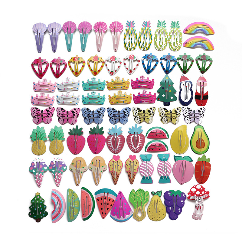 New Children's Hair Accessories European and American All-Matching Printed BB Clip Animal Colorful Hairpin Suit Bang Side Clip Girls' Headwear