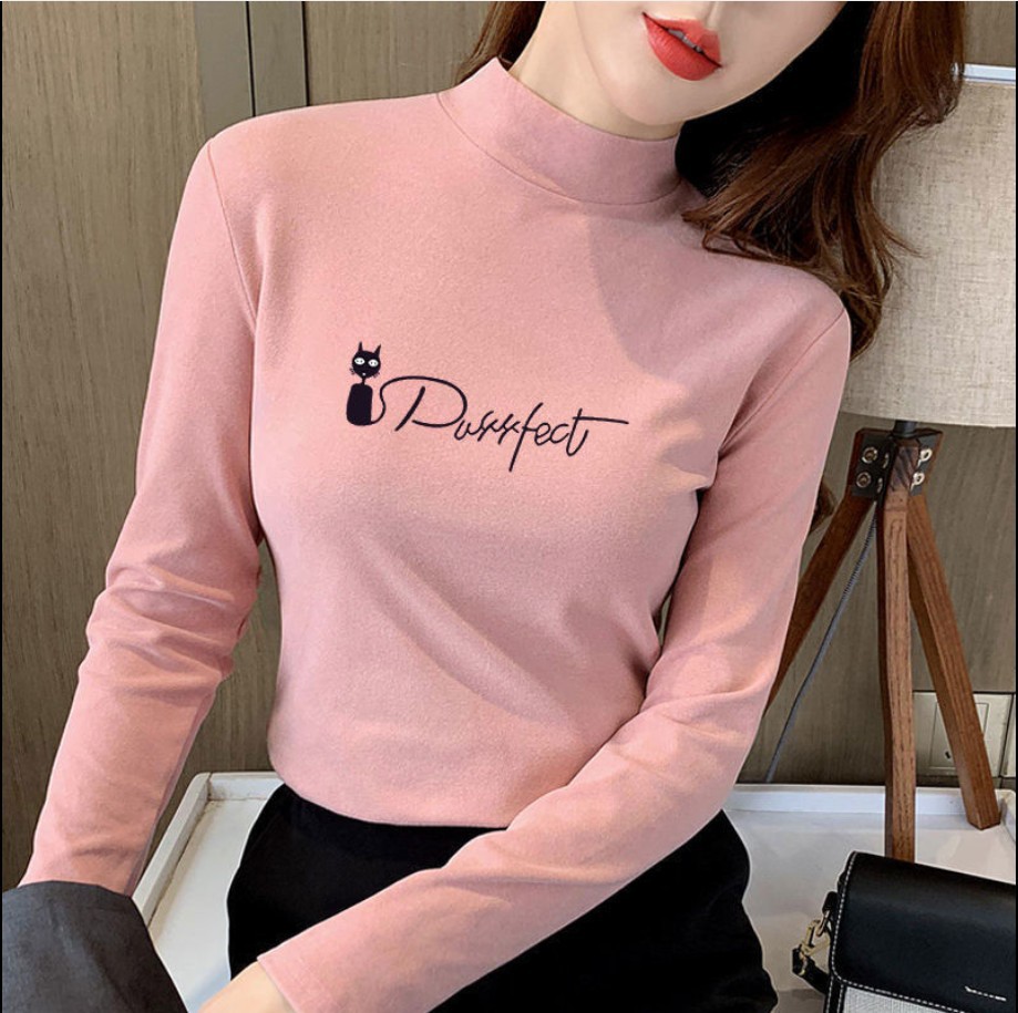 打底衫加绒中领图片