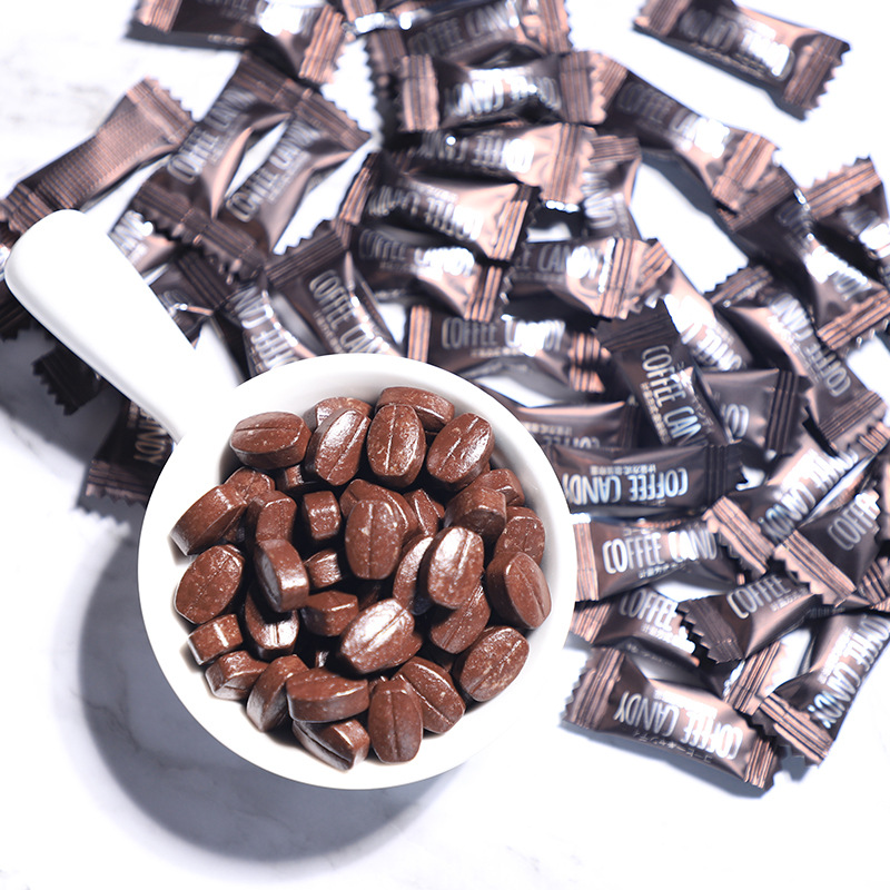 特浓咖啡糖块醇香可嚼咖啡豆糖咖啡味糖果学生网红休闲零食品批发