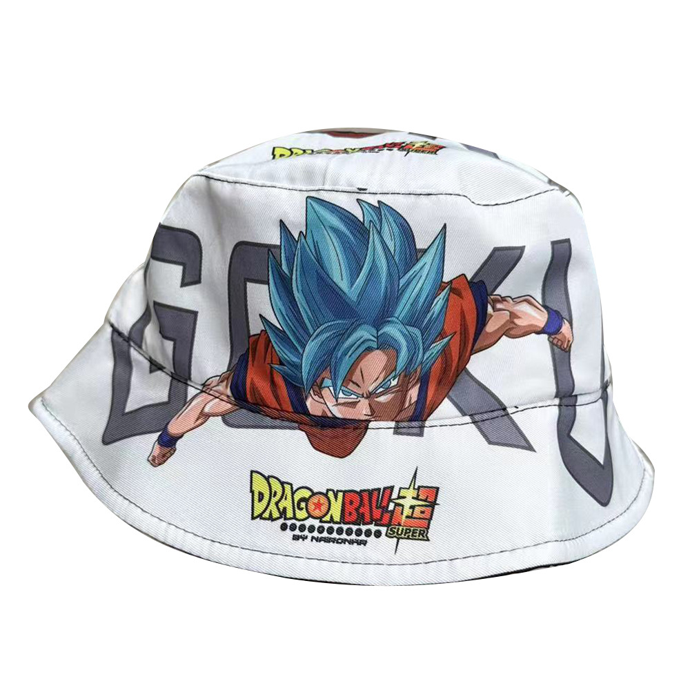 Cross-Border Anime Peripheral Printing Bucket Hat One Piece Naruto Cartoon Mario Sunshade Hat Sonic Bucket Hat