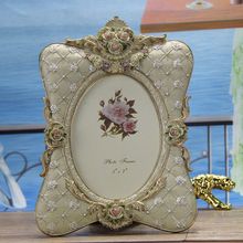 跨境欧式复古创意品镂空树脂玫瑰相框婚纱照影楼家居桌面工艺摆件