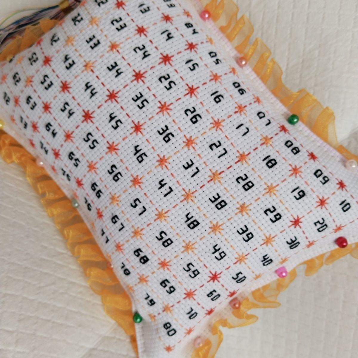 简约清新款数字排线包手工成品十字绣