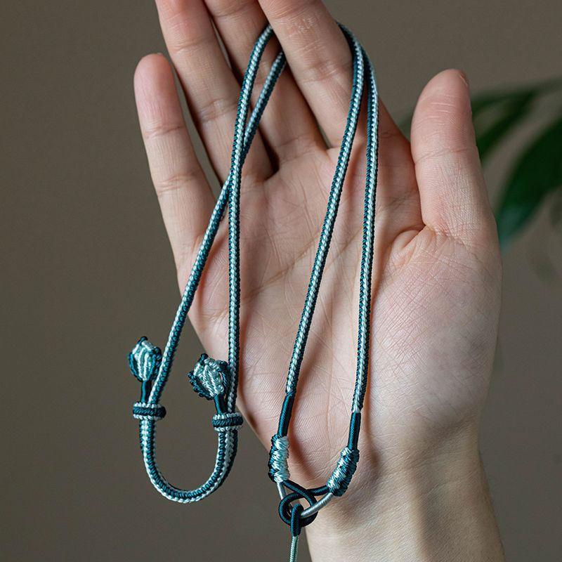 花素手工编织绳吊坠项链玉坠挂绳翡翠绳玉绳蜜蜡绳高货可调挂脖绳