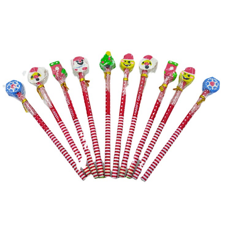 Student Prizes Cartoon Pencil with Cute Animal-Shaped Rubber Customizable Stationery Wooden HB Pencil Wholesale