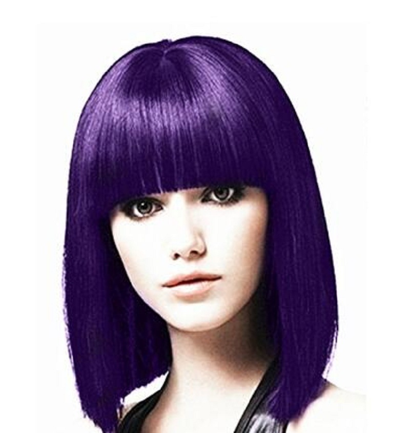 假发女短发bobo 时尚紫色舞会表演假发头套 自然bobo全头套假发