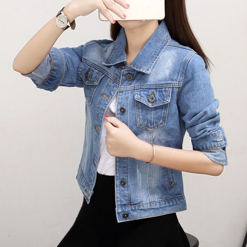 秋装女装新款大码牛仔外套女短款修身显瘦牛仔衣短装牛仔褂上衣潮